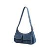 2025 New Versatile Denim Hobo Bag Niche Design Underarm Bag Women's Fashion Shoulder Bag Fashion Baguette Bag