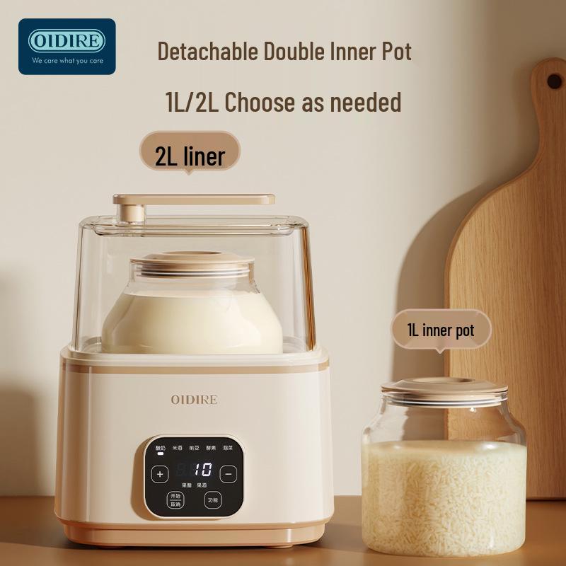 OIDIRE Multi-Functional Yogurt, Natto, Pickles, Rice Wine Fermenter - 1-2L Glass, Smart Home Use