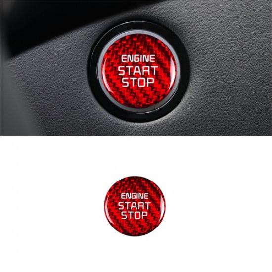 Bright Red Carbon Fiber Car Engine Start Button Decoration For Kia Stinger 18-23