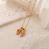 Pink Ballet Shoes Necklace Women'S Diamonds Sweet Girly Style Fashion Exquisite Mini Jewelry
