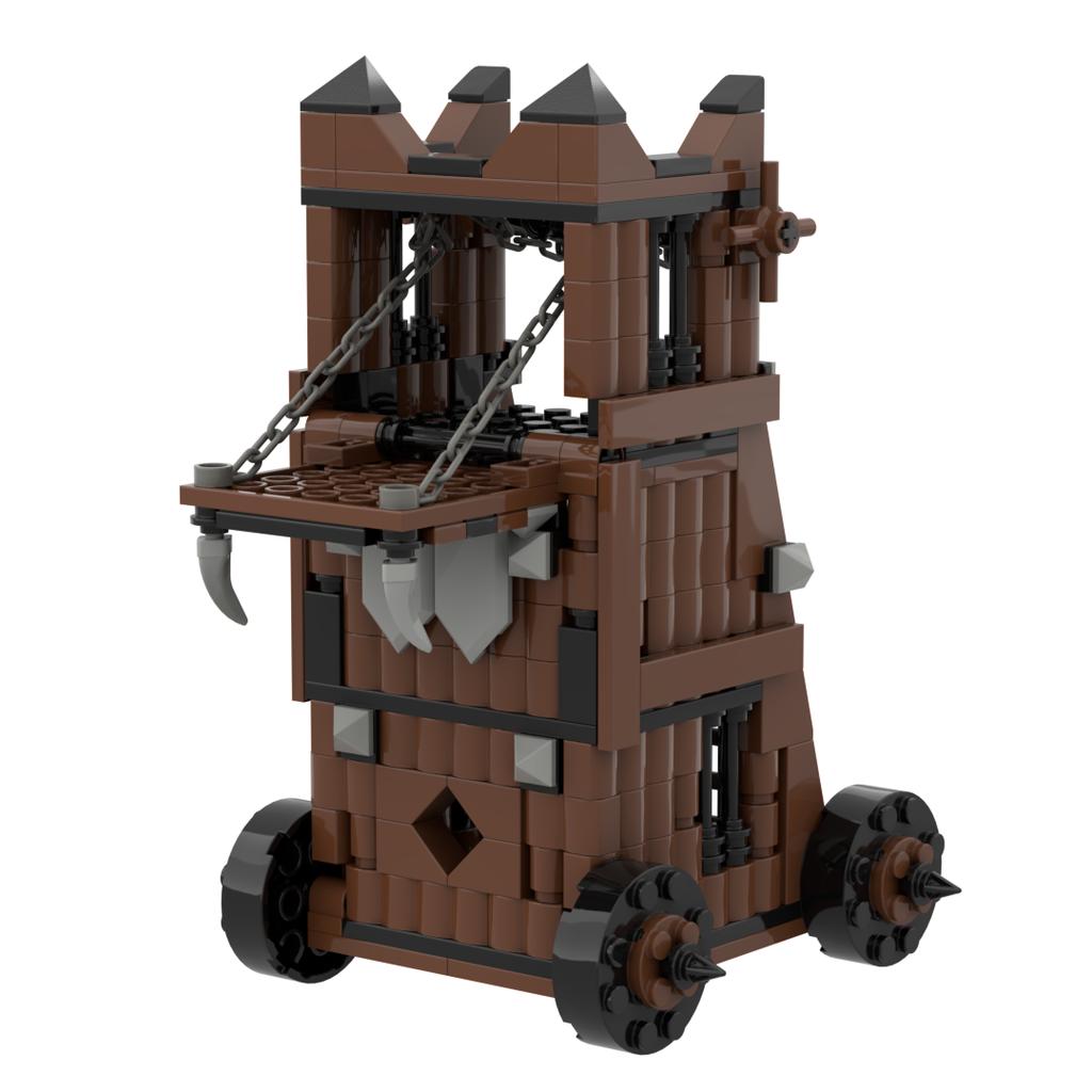 MOC Средневековые военные строительные блоки солдаты фигурки аксессуары костер палатка транспорт повозка боевой конь оружие кирпичи игрушка