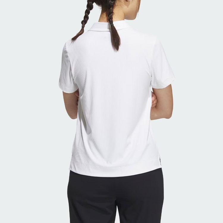 Adidas Cool Touch Sports Polo Shirt With Solid Color Logo Women Tops White IW4848