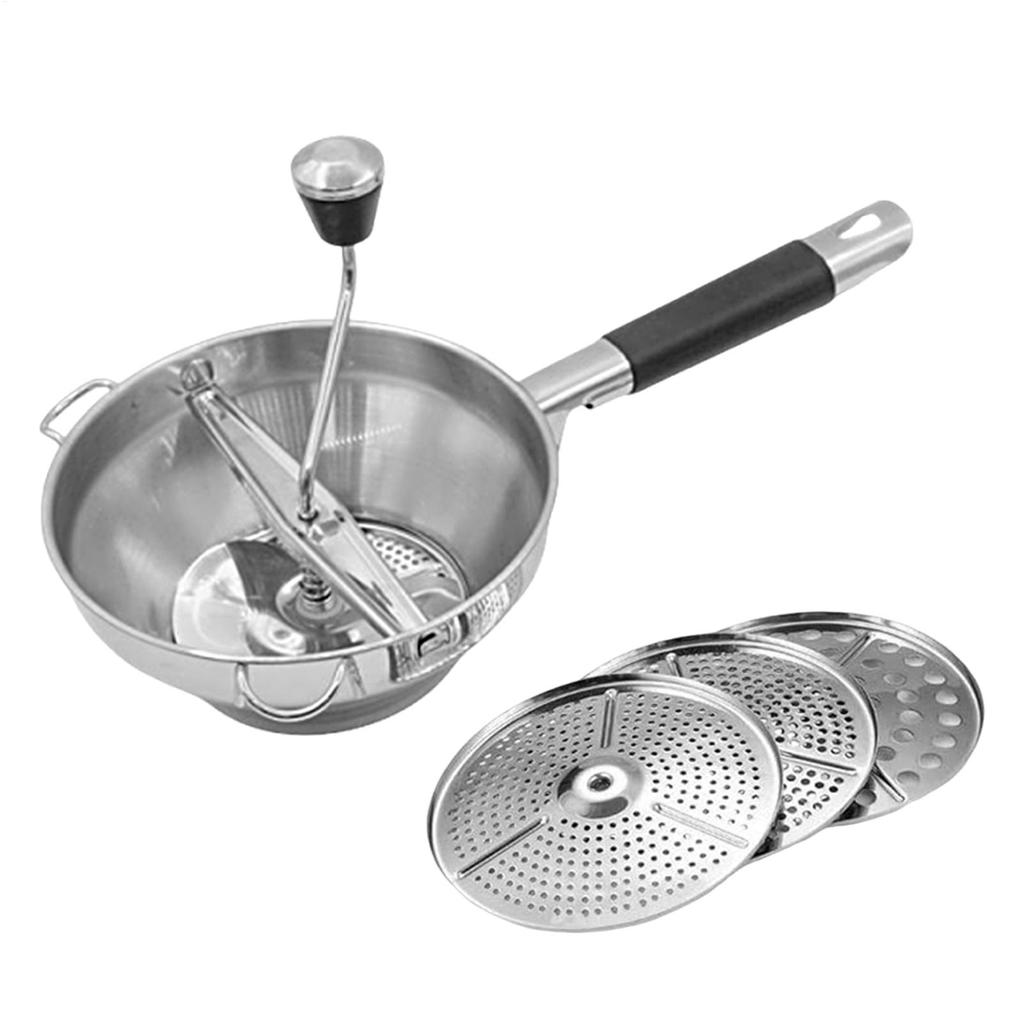 New Potato Masher Ricer Kitchen Tool Food Grade Manual With 3 Replaceable Grinding Discs Shredder For Garlic Fruit Puree Tomato
