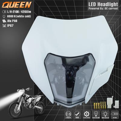 Светодиодная фара для мотоцикла QUEEN X MOTOR, фара для супермото, обтекатель для KTM EXC SXF MX, байк, эндуро, светодиодный