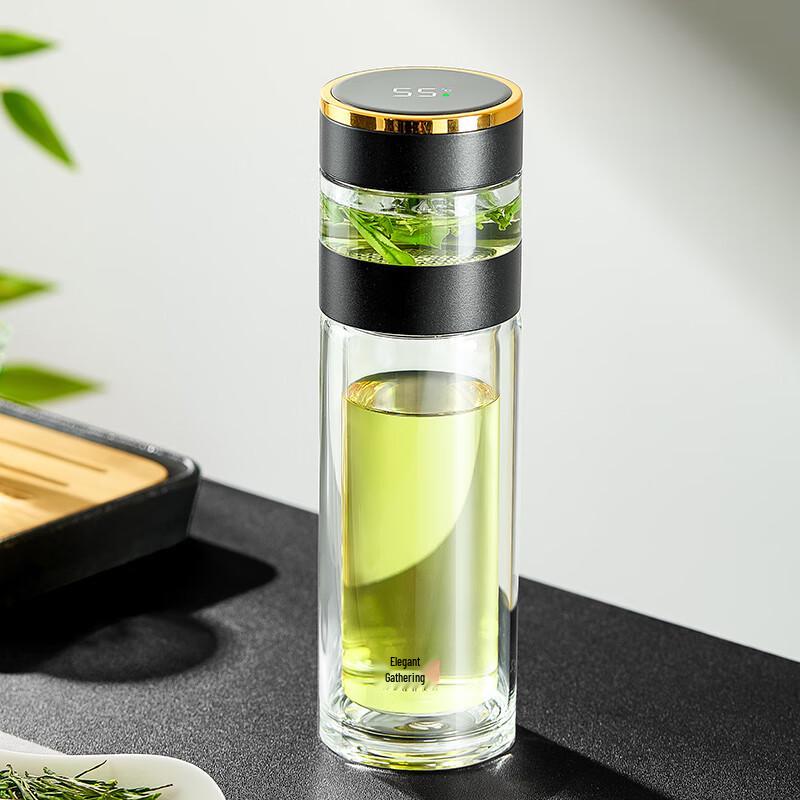 Yaji Double-Wall Glass Tea Infuser Bottle