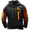 Vintage German Flag Hoodie For Men German Oversized Casual Hooded Sweatshirt Unisex Everyday Pullover Tops Autumn Street Apparel