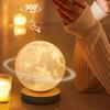 2025 Intelligent Voice Rotating Moon and Planet Bedside Lamp