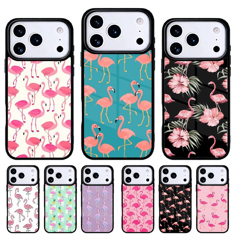 Чехол для телефона Фламинго для iPhone 17 16 15 14 13 Pro Max Задняя крышка для 12 11 Pro Coque