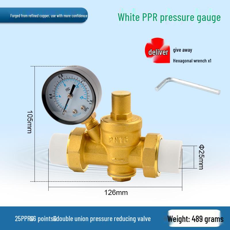 Редукционный клапан давления для водопроводной трубы для бытовых нагревателей - PPR20/25/32, 4-точечный PE фитинг