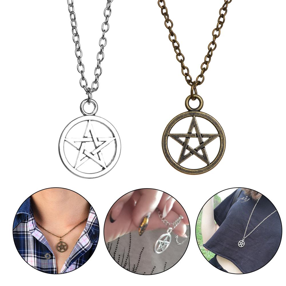 Women Religious Lucifer Vintage  Satan Sign Pentagram Pendant Retro