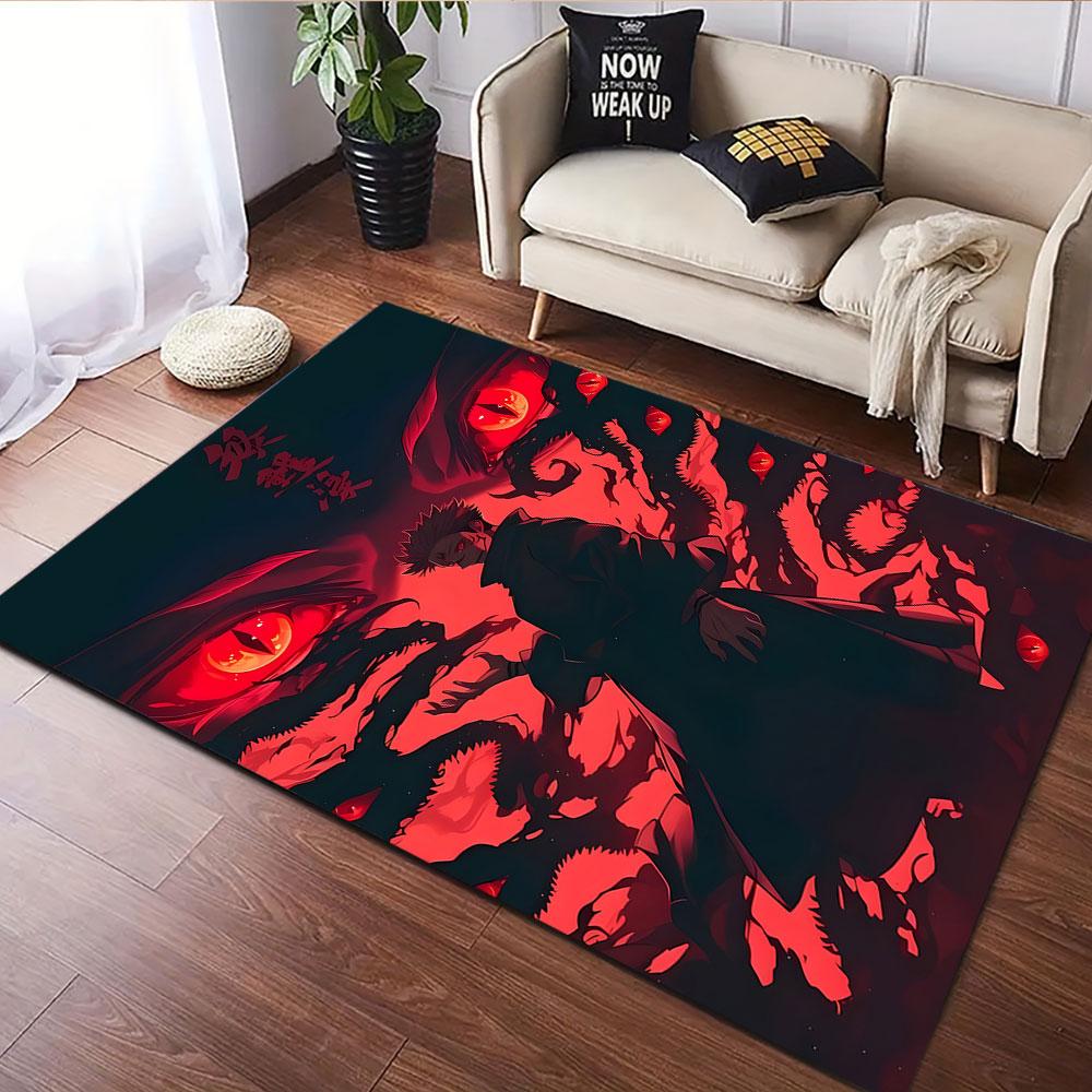 Dark Warrior Amid Red-Eyed Chaos Patterned carpet, suitable as a non slip play mat for the living room and bedroom sofa