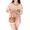 Narebualo Cietupoop Round Neck Short Sleeve Pajama Set with Embossed Thin and Soft and Loose Elastic and Perfect for Spring and Women's Print,
