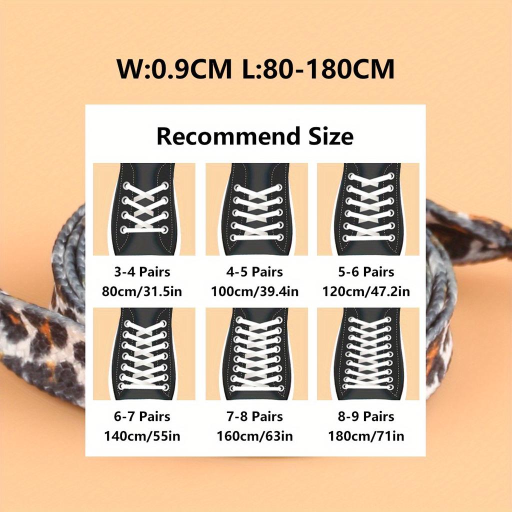 1 пара спортивных шнурков для мужчин и женщин, шнурки для парусиновой обуви, спортивные шнурки для маленьких белых кроссовок, черные шнурки, плоские, с леопардовым принтом
