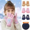 Knitted Cartoon Five Fingers Thickened Warm Primary School Boys and Girls Winter Outdoor Sports Cold Cycling Children Gloves Older Children
