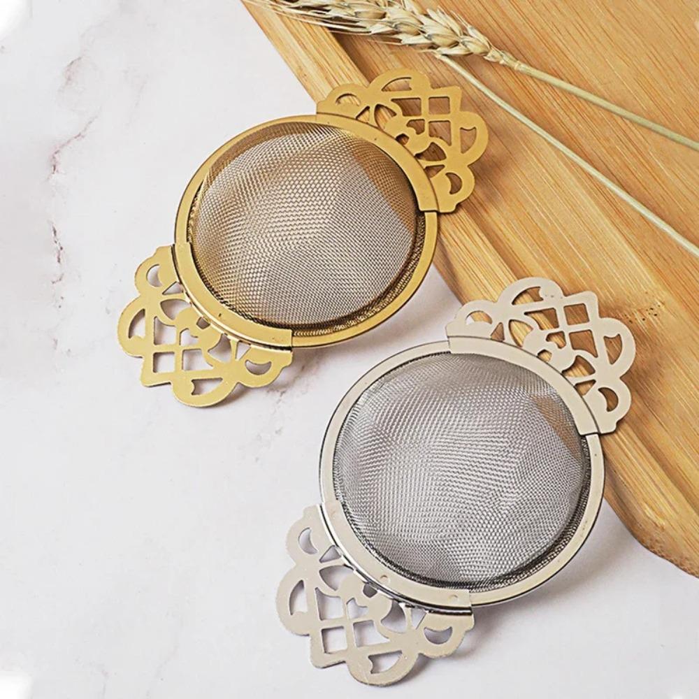 Double-layer Fine Mesh Tea Strainer Stainless Steel Filter Sieve Teaware Lace Tea Drain Useful Tea Infusers Kitchen Accessories