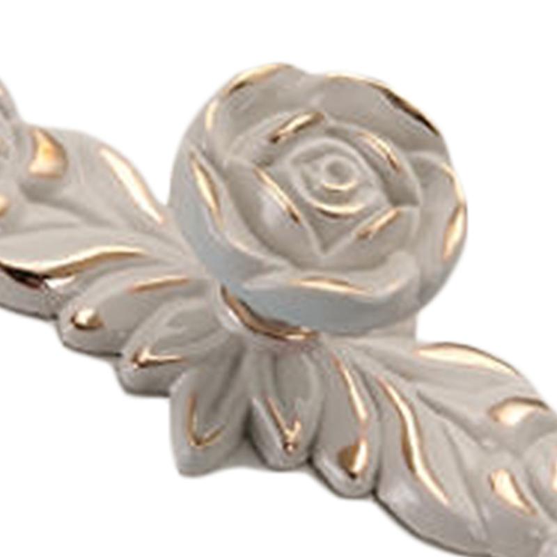 Мебельные ручки Euro Rose Винтажные Изысканные 3D Цветочные из Цинкового Сплава для Кухни, Спальни и Ванной Комнаты