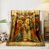 Orthodox Religious Icon on BlanketFlannel blanket for bedroom, living room, sofa, and nap