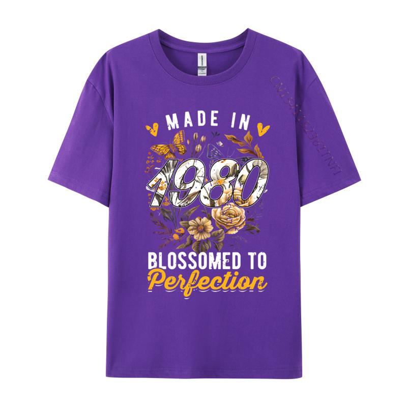 Cotton Tshirts 1980 Birthday Vintage 1980 Born In 1980 Made In 1980 T-shirts Loose Men Tshirt Personalized Casual Tops Shirt