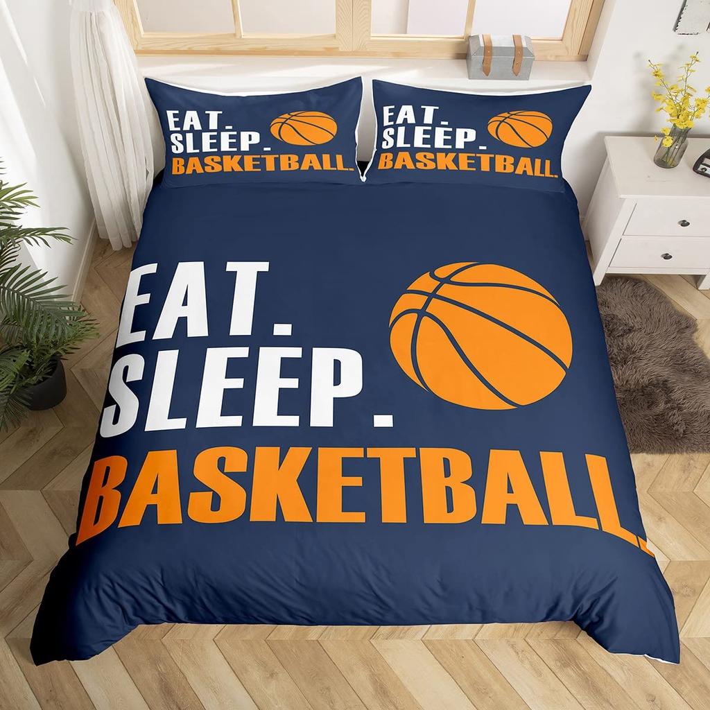 Basketball Duvet Cover Set Sports Theme Bedding Set For Boys Teens Men With Motivated No Failure Pattern Soft Comforter Cover