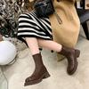22022025 New Fashion Thin Boots Women's Short Boots Autumn and Winter Round Head Thick Sole Martin Boots Thick Heel