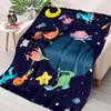 Dinosaur Print Flannel Throw Blanket Soft Warm Bed Cover for Bedroom Sofa Picnic Outdoor Leisure Nap Trip Gift
