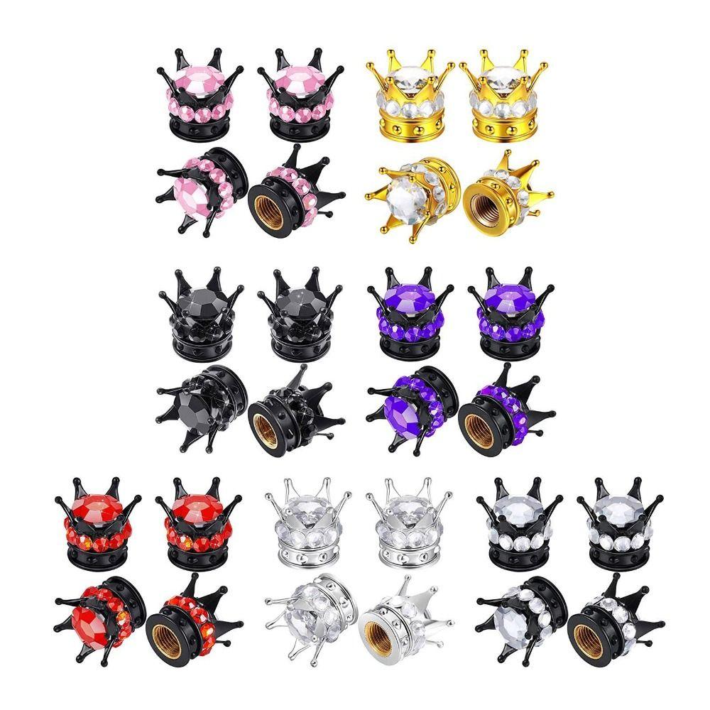 4 шт. корона с бриллиантами автомобильные колпачки для клапанов шин чехлы для автомобильных мотоциклов велосипедов воздушные чехлы авто герметичные стержни