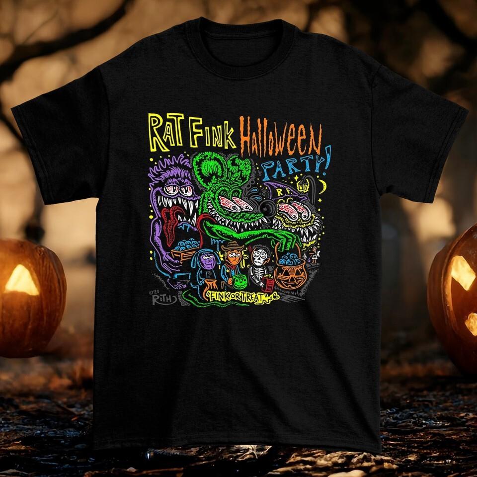 Эд Рот Крыса Финк Хэллоуин Вечеринка Черная Футболка Все Размеры VC1325