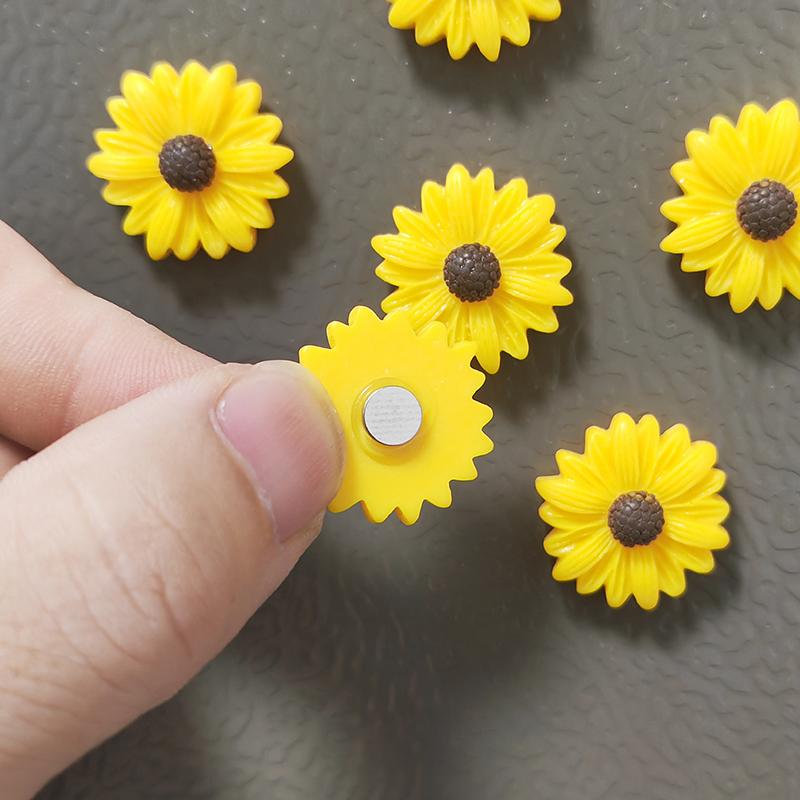 6 шт. Магнит на холодильник из смолы «Подсолнух», украшение для дома, офиса, кухни, сделай сам, искусство, подарки, сообщение, памятка, записка, наклейка на холодильник