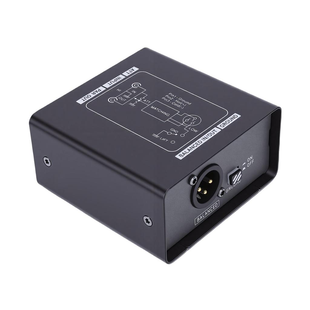 2 Channel Hum Eliminator 3 Level Gain Adjustment Ground Loop Noise Isolator for Conference Mic Sound System Mixer