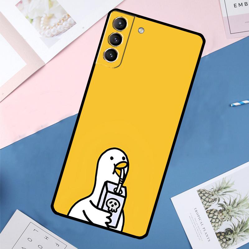Мультяшный чехол-пенал с уткой для Samsung Galaxy S24 Ultra S21 S22 S23 S25 Ultra S9 S10 Plus S20 FE S25 FE Задняя крышка