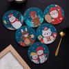 1 Set Diamond Painting Coaster Fine Workmanship DIY Christmas Art Coasters Craft Kit for Adults Kids