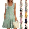 Женские летние платья Свободные сарафаны без рукавов Платье с карманами