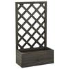 VidaXL Garden Planter with Garden Trellis Grey 50x25x90 Cm Fir Wood