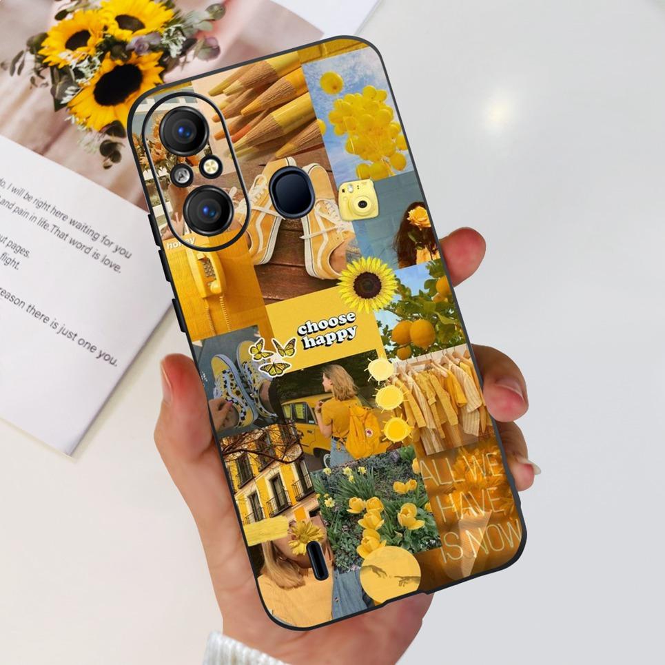For ITEL A58 ITEL A49 Back Cover Jelly Stylish Beauty Pattern Printed Phone Case For ItelA48 A 49 Soft Black Matte Silicone Etui