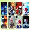 My Hero Academia Shotodoroki Phone Case For Samsung S 25,24,23,22,30,21,10,9,Ultra,Plus,Lite,FE,4,5G Black Soft Case