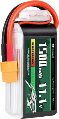 LiPo Аккумулятор 3S 11.1V 1500mAh 120C с разъемом XT60 – Высокая мощность для RC моделей – Мягкий корпус, Силиконовый провод