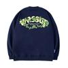 Wassup Tree Vine Crown American Style Heavyweight Crewneck Sweatshirt for Men, Autumn/Winter 2025 New Fleece-Lined Loose Trendy Brand Top