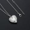 Couple Necklace Carved Design Metal Chain Gift Heart-shaped Photo Frame Pendant Necklace Jewelry Accessories