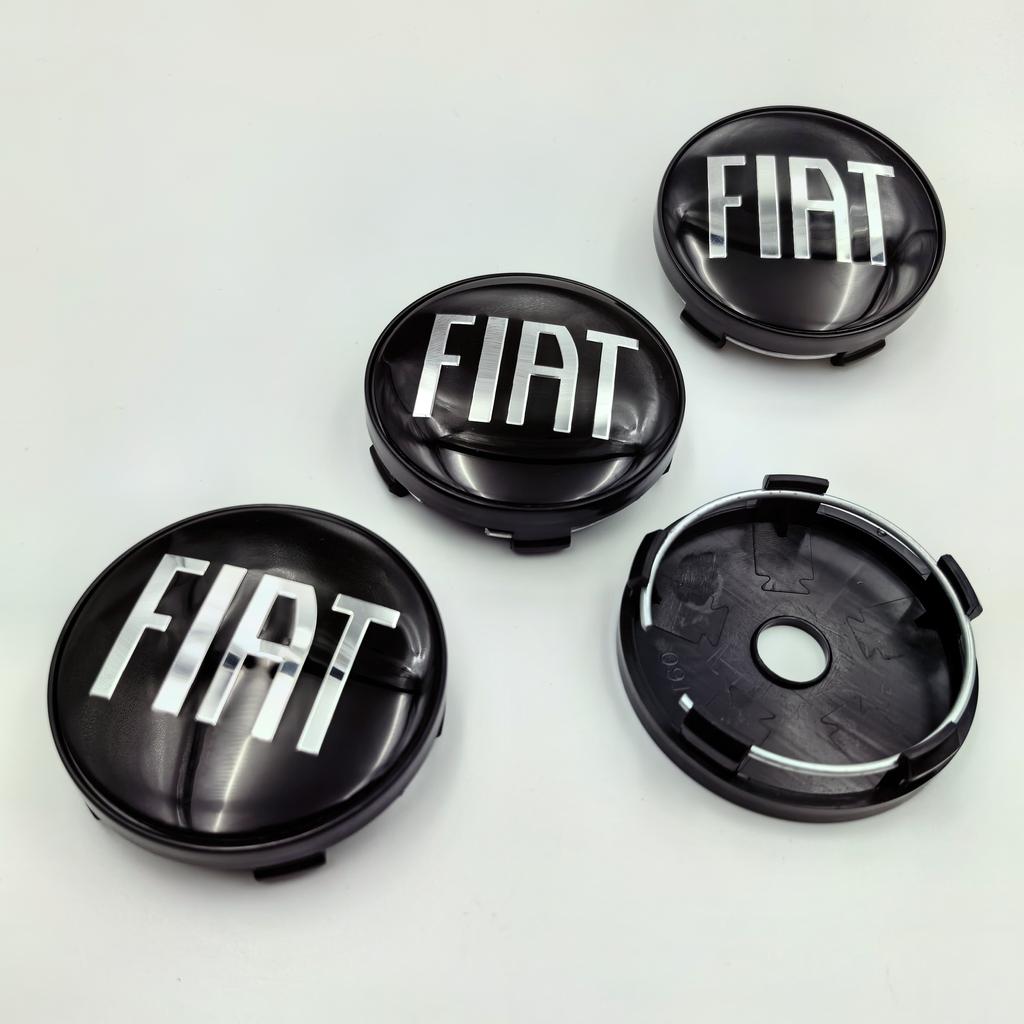 4 шт. 60 мм логотип fiat Колпачки ступицы колеса автомобиля Значок Аксессуары для стайлинга Серебристый ИЛИ Черный Совместимо с FIAT