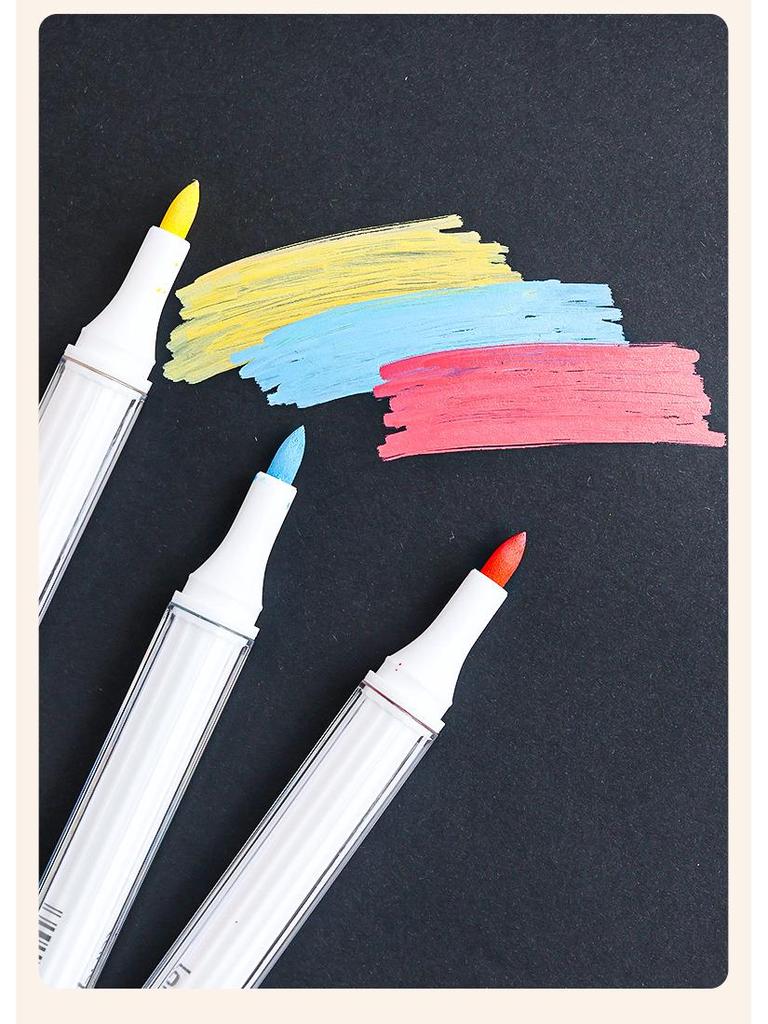 Blue Fruit M510 Soft Head Acrylic Marker Pen Set - 9 Colors for Art, Painting, and Graffiti
