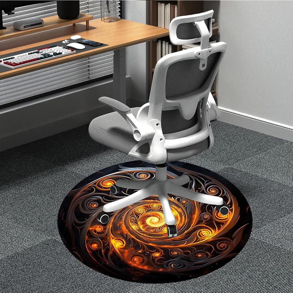 1pc Flame Swirl Design Chair Carpet for Office, , Non-slip carpet, Very suitable for offices, farmhouses,Outdoor carpet yy251120021