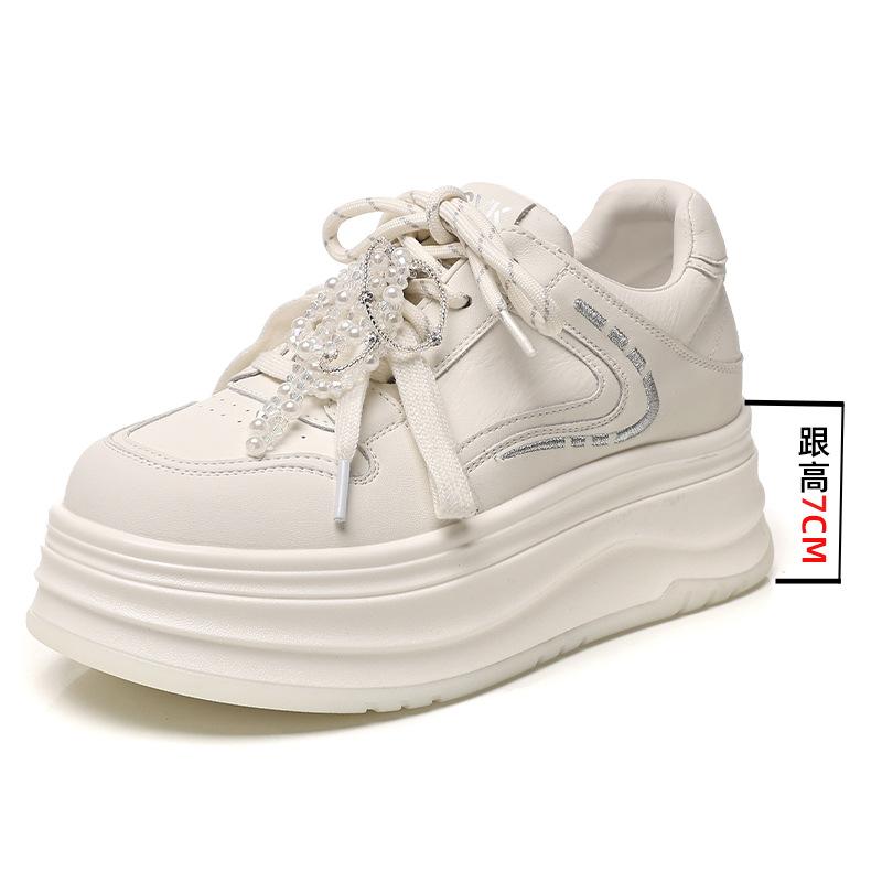 Inner height increase women's spring 2026 new platform shoes children's shoes versatile and comfortable soft-soled student board shoes