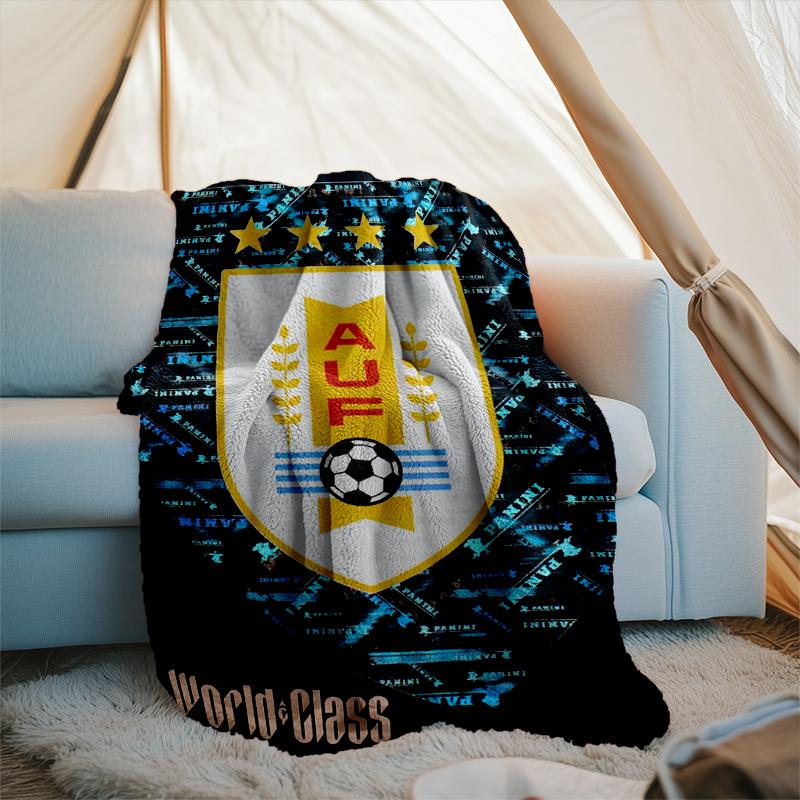 1PC Uruguay national football Printed Soft Flannel Blanket Throw for Adult Bedroom Living Room Sofa Camping Travel Fan gifts Christmas Gifts