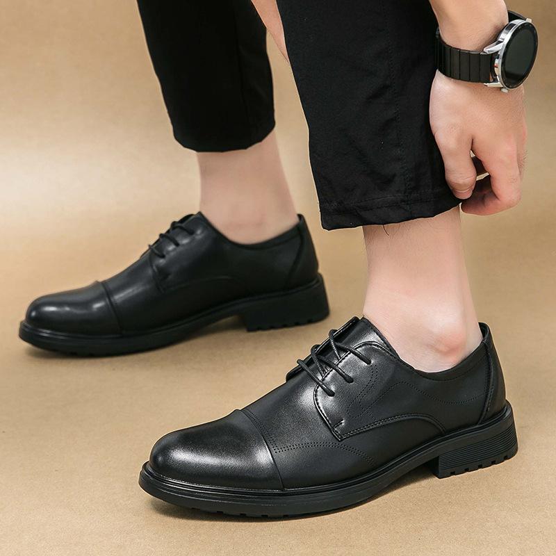 Мужская кожаная обувь в стиле business casual осень-зима новая папины туфли офис