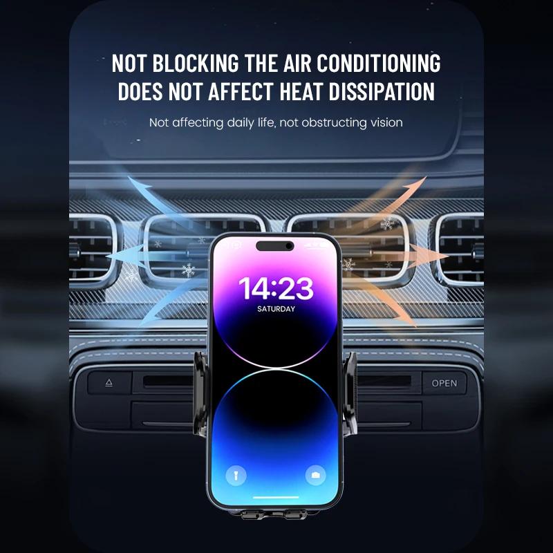 Автомобильный держатель для телефона с двумя зажимами и слотом для компакт-дисков, автоматическое крепление 3s, установка и защита от ударов для iPhone 15 Pro Max/14/13/Xiaomi/Samsung Galaxy