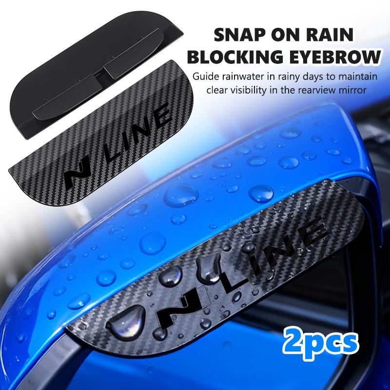 Car Rearview Mirror Rain Eyebrow Visor Clip-on Side Snow Sun Visor Rain Cover For Hyundai N Line Sonata Azera Coupe SantaFe u2