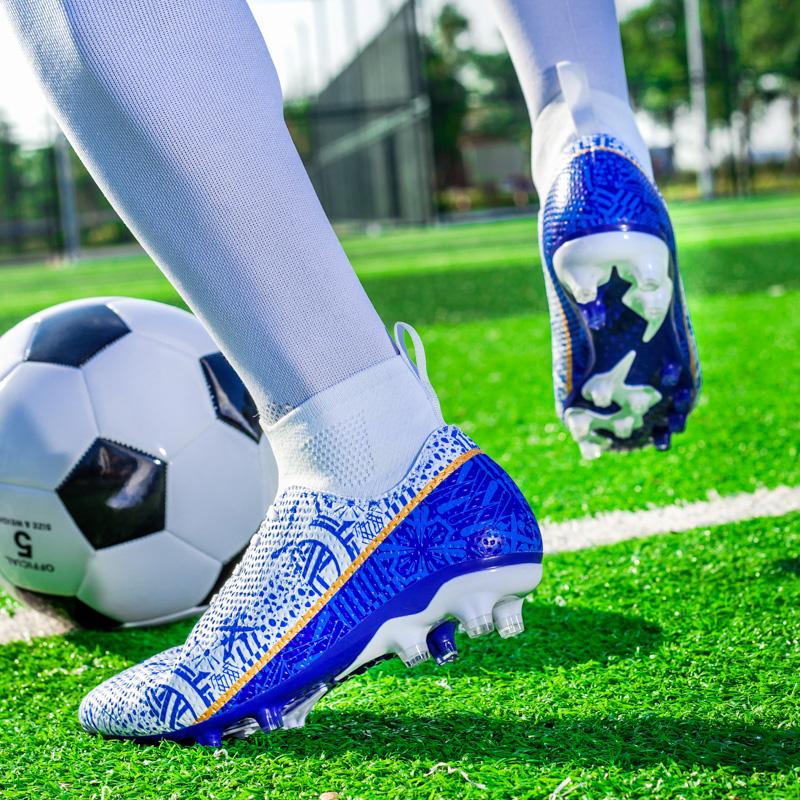 Мода 32-46 Детские Длинные Шипы Мужской Большой Размер Длинные Шипы Футбольные Бутсы Противоскользящие Износостойкие ТПР Искусственная Трава Детские Длинные Шипы Футбольные Бутсы