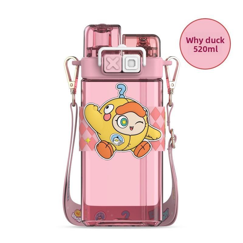 Пластиковый стакан Sanrio Kuromi с трубочкой и герметичной крышкой для детей и путешествий