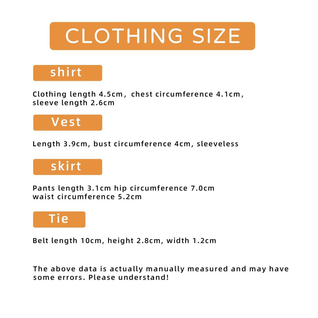 YMY Obitsu 11cm Doll Shirt Tie Waistcoat Half Skirt Uniform Set for BJD School Cosplay Costume Clothes + + + Girl's 1/12 Dolls, (Brown)