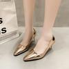 2024 High Heel Thin Heels Pumps Office & Career Slip-on Shoes Female 2024 Hot Sale Spring/autumn Metal Decoration Solid Pumps
